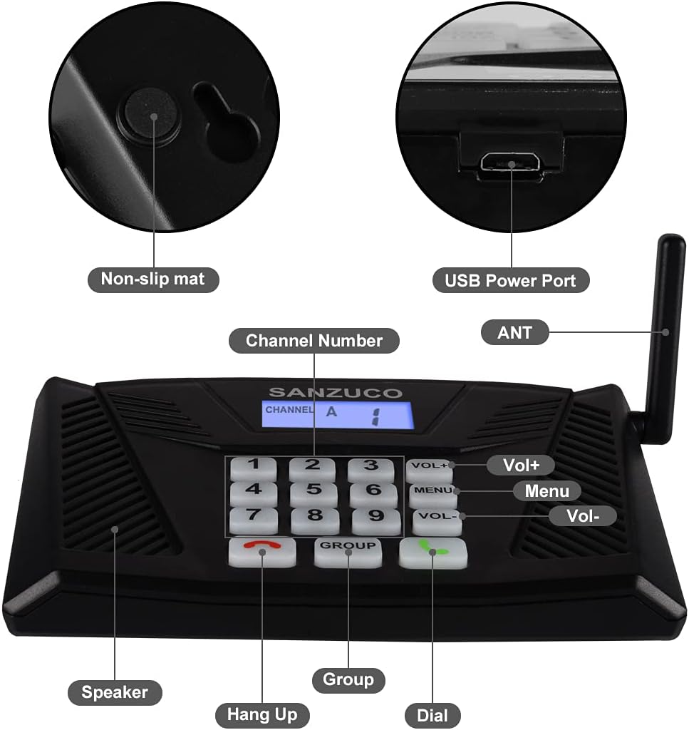 Wireless Hand Free Two Way Intercom System 18 Channels Pack 2 F117407