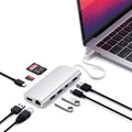 Aluminum Type-C Multimedia Adapter with 4K HDMI, Mini DP, USB-C PD, Gigabit Ethernet, USB 3.0, Micro/SD Card Slots V825