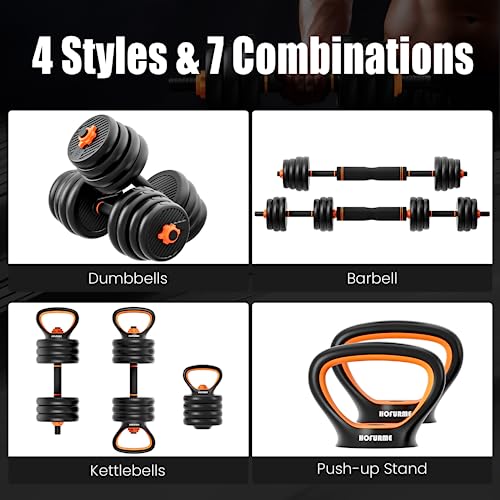 Adjustable 4 in 1 Weight Set, Dumbbell, Barbell, Kettlebell and Push-up M729429