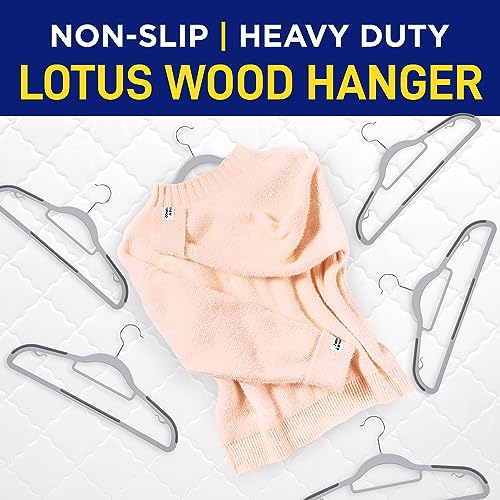 80 Pieces Black Clothes Hanger Set with 360° Swivel Hook and Non-Slip Rubber Design P107
