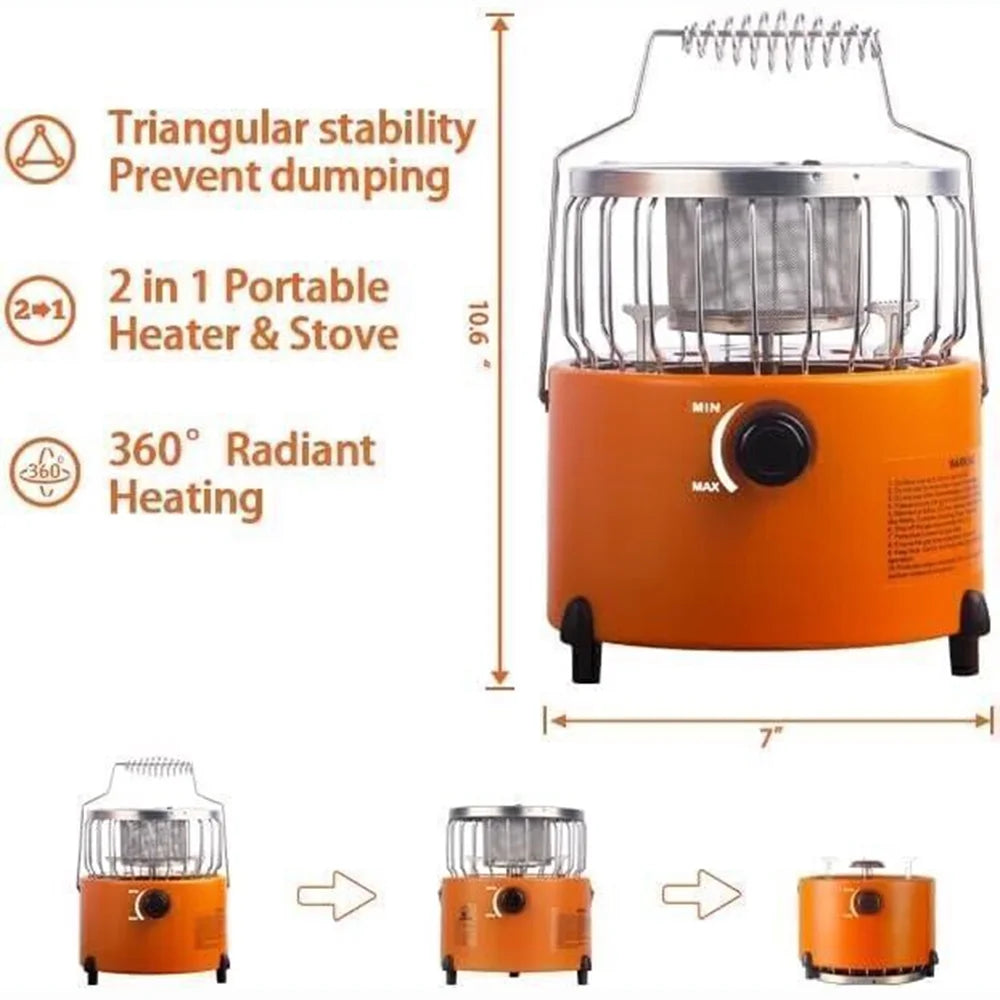 Portable Propane Heater & Stove with Fireproof Gloves M2481