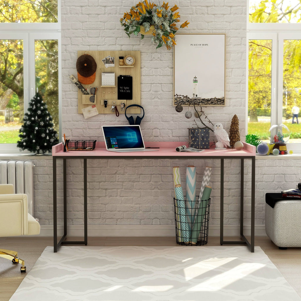 Black Industrial Computer Desk with USB Port J88040