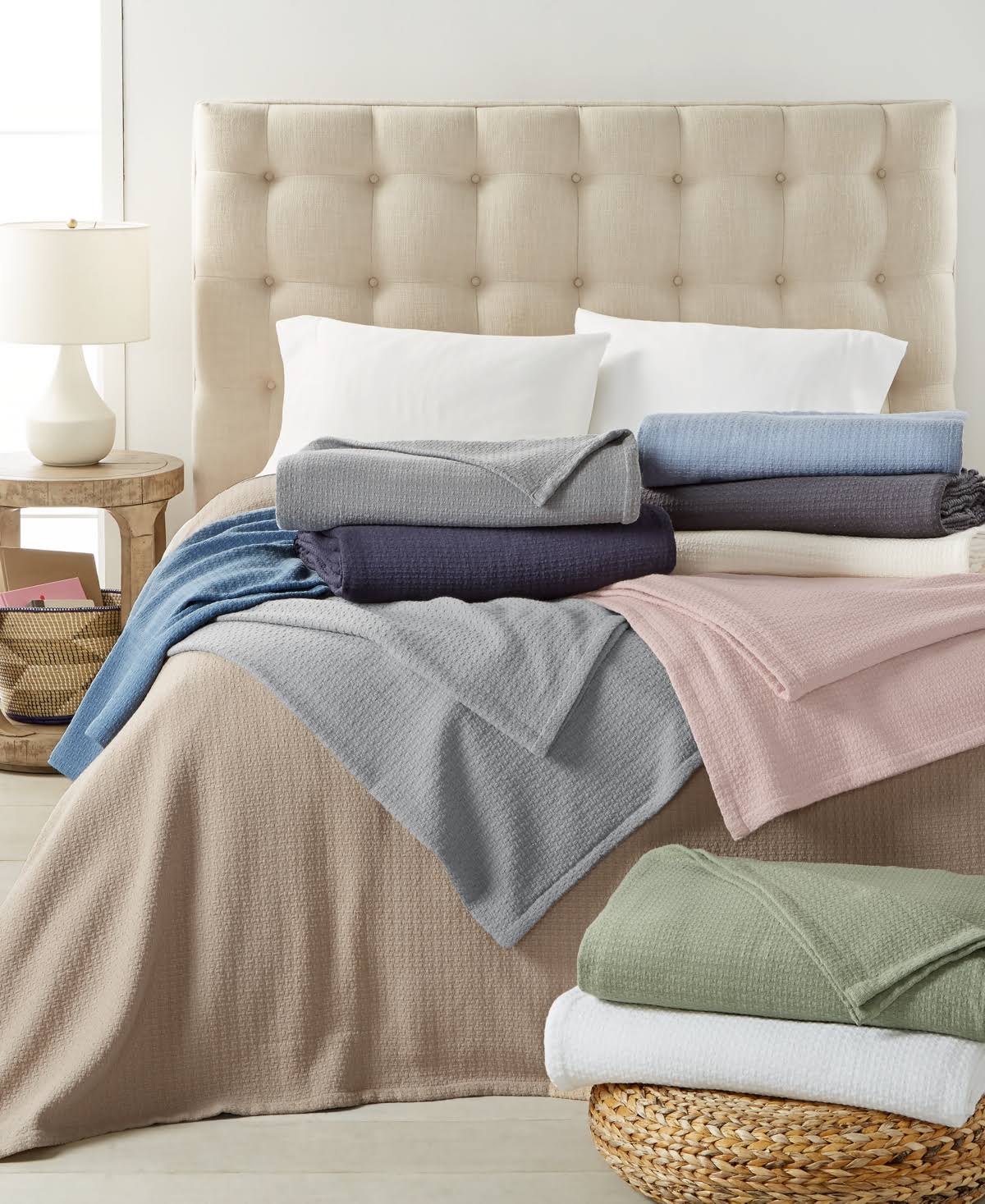 100% Cotton Full/Queen Blanket - White O54231