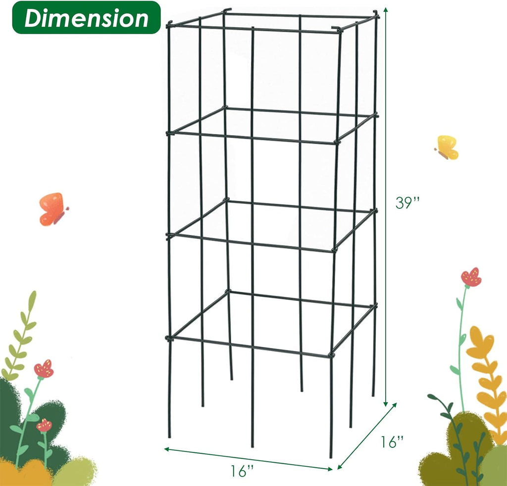 4 Pack 39 Inches Tall Square Plant Support Cage M195167