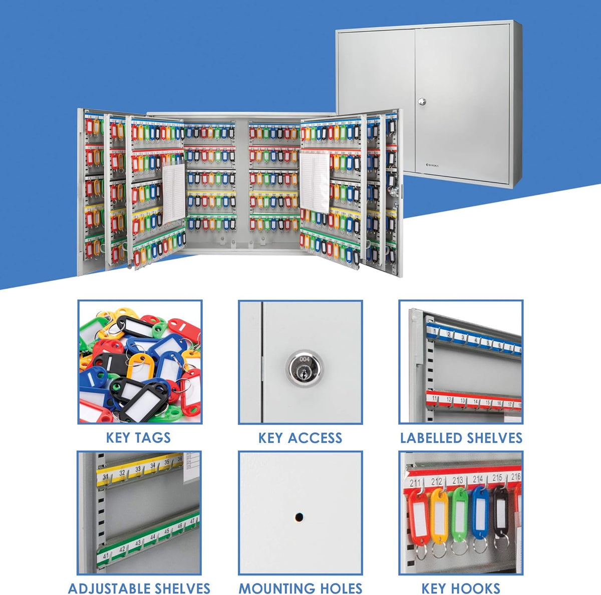 Grey Key Cabinet with Key Lock Q6469