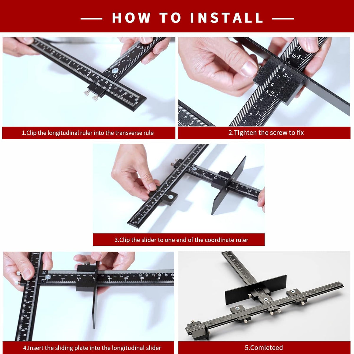 Cabinet Hardware Jig Tool Set Aluminum Alloy U583