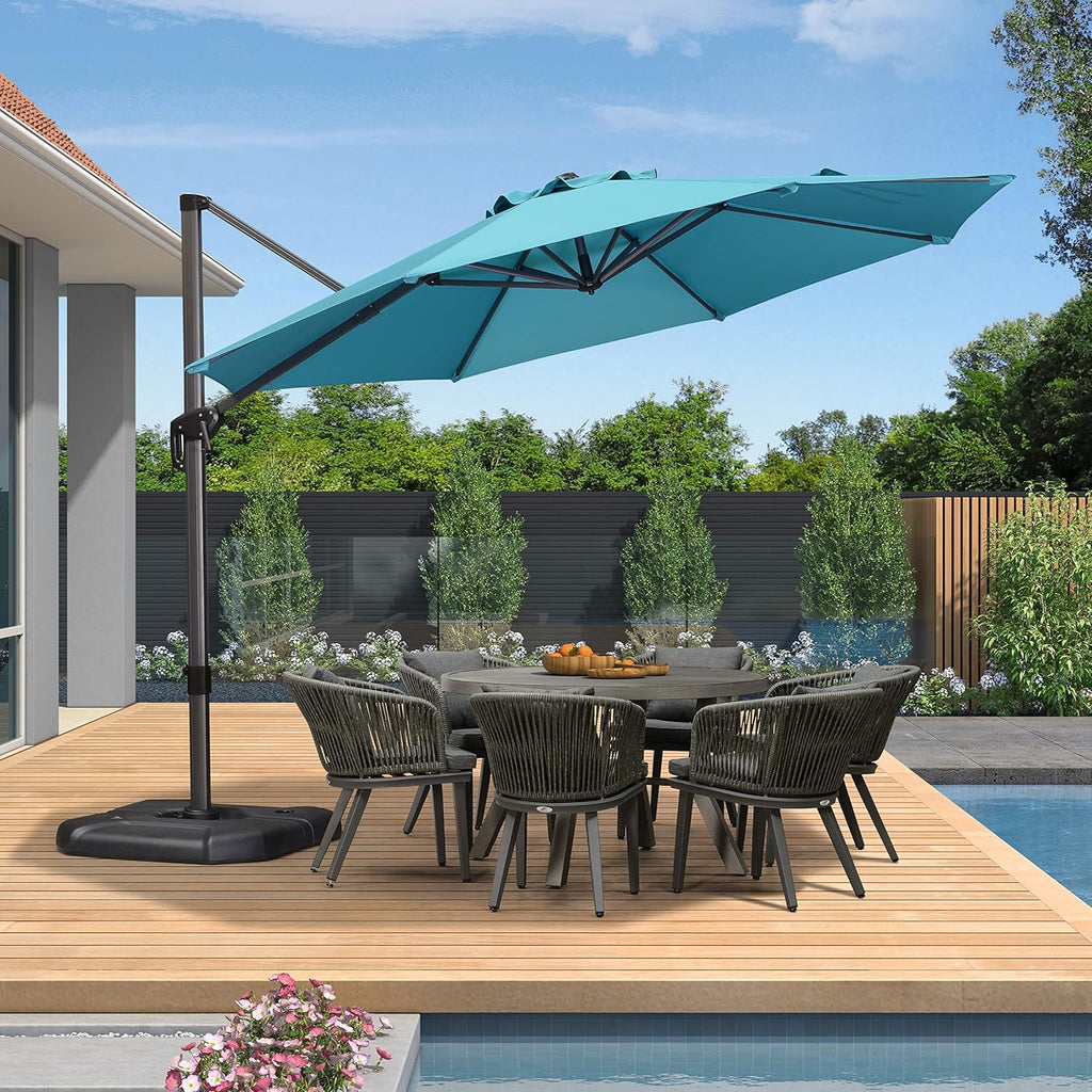 8 Feet Beige Cantilever Square Patio Umbrella R90088
