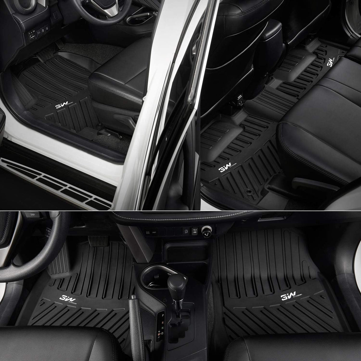 Black TPE All Weather Floor Mats Full Set A25699