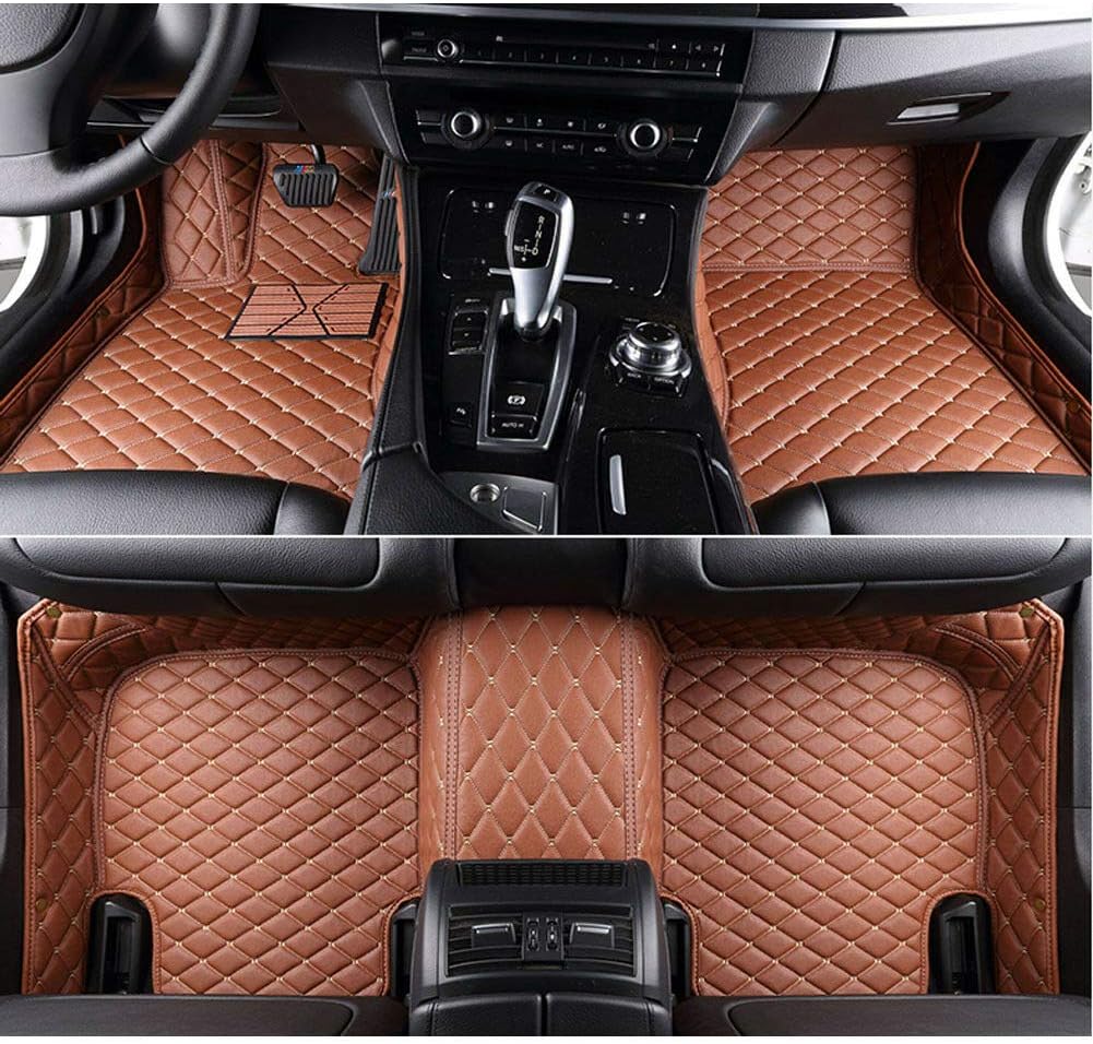Custom Car Floor Mats All Weather Non-Slip Leather Floor Liners Black Blue A347