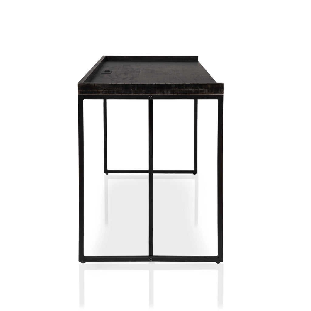 Black Industrial Computer Desk with USB Port J88040