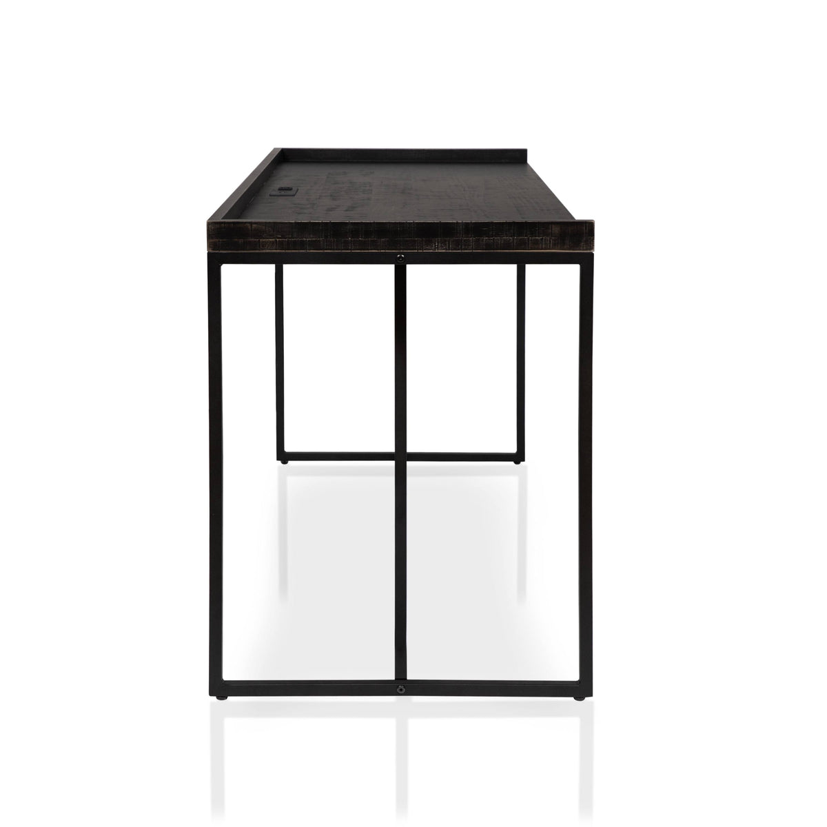 Black Industrial Computer Desk with USB Port J88040