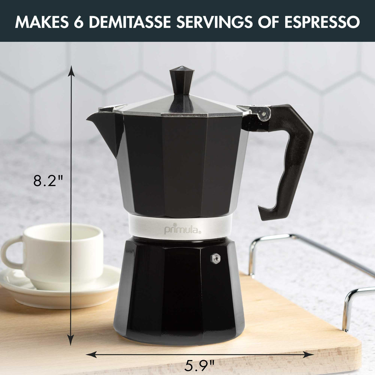 Black 6 Cup Stovetop Espresso Maker X613