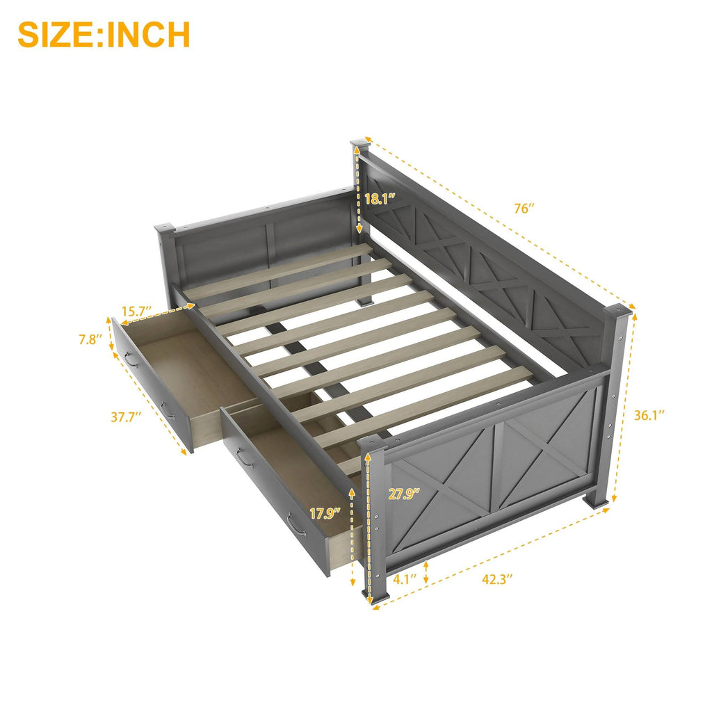 Twin Size Daybed with 2 Drawers T967850