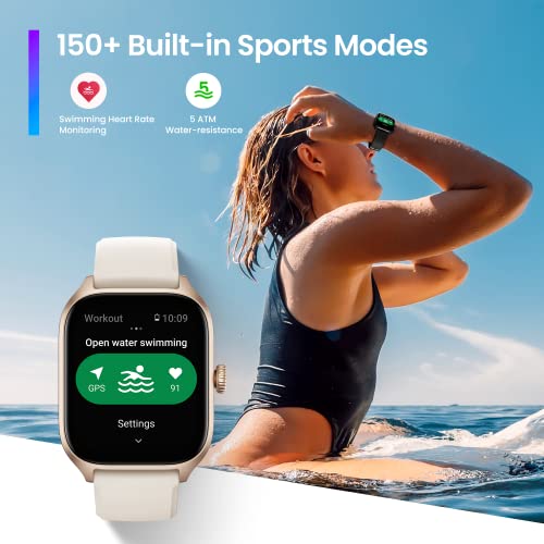 Black 43mm Smart Watch with GPS W6735