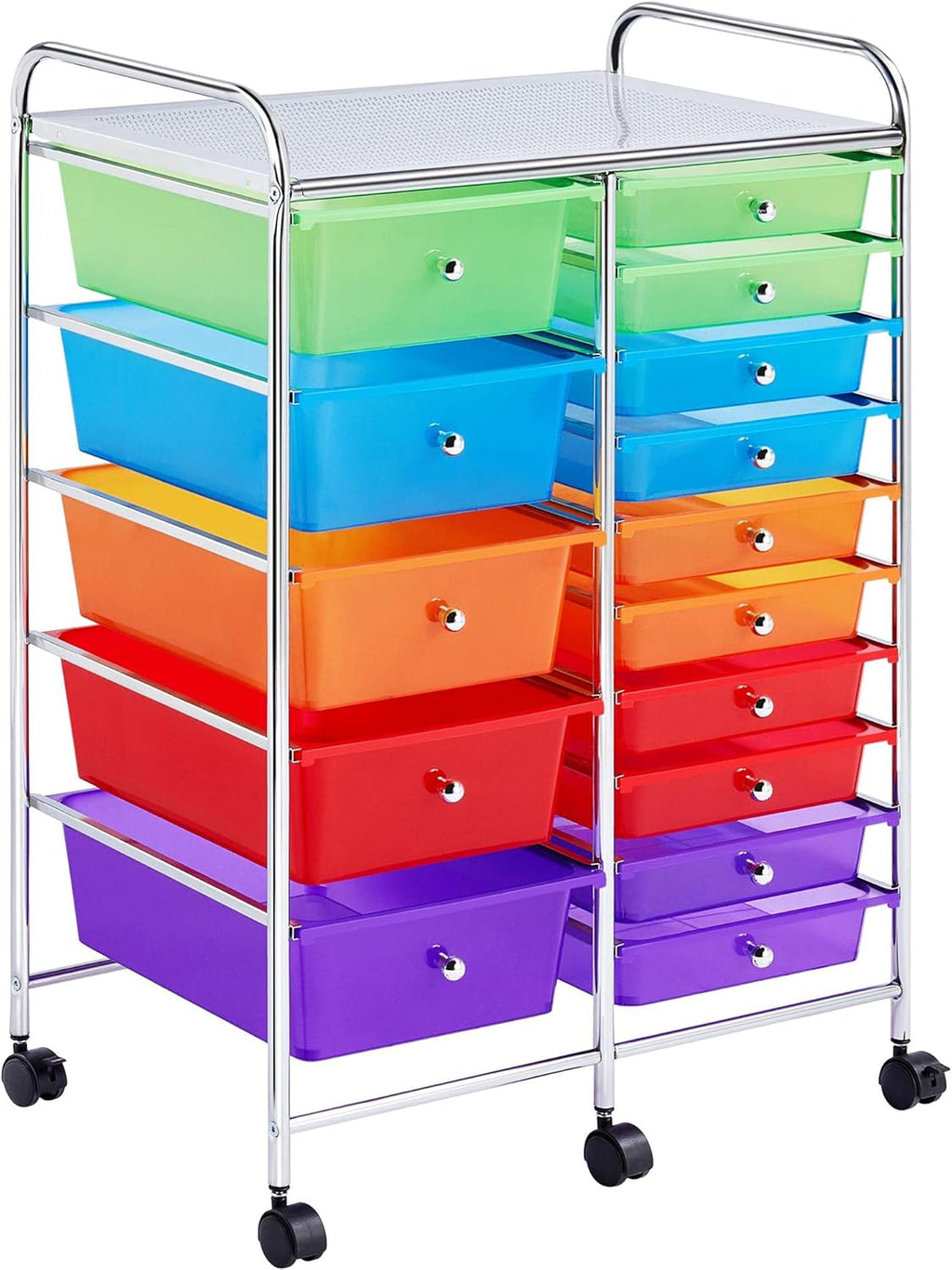 White 15 Drawers Rolling Storage Cart P64640