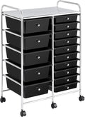 White 15 Drawers Rolling Storage Cart P64640