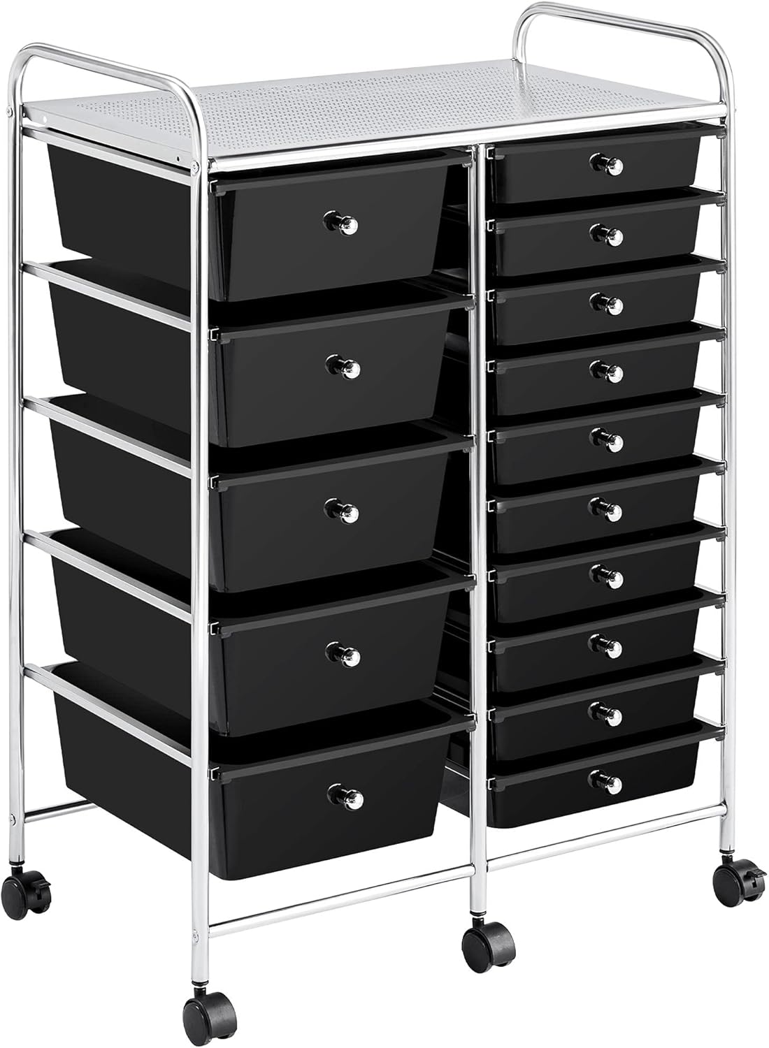 White 15 Drawers Rolling Storage Cart P64640
