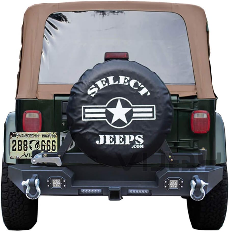 Front and Rear Bumper with Textured Black LED Lights Winch Plate Tire Carrier R71531