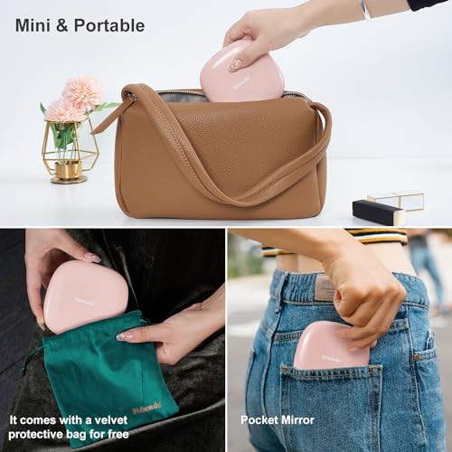 Compact LED Magnifying Travel Makeup Mirror 4 inches 1X/10X Magnification Double Sided USB Rechargeable White W86977