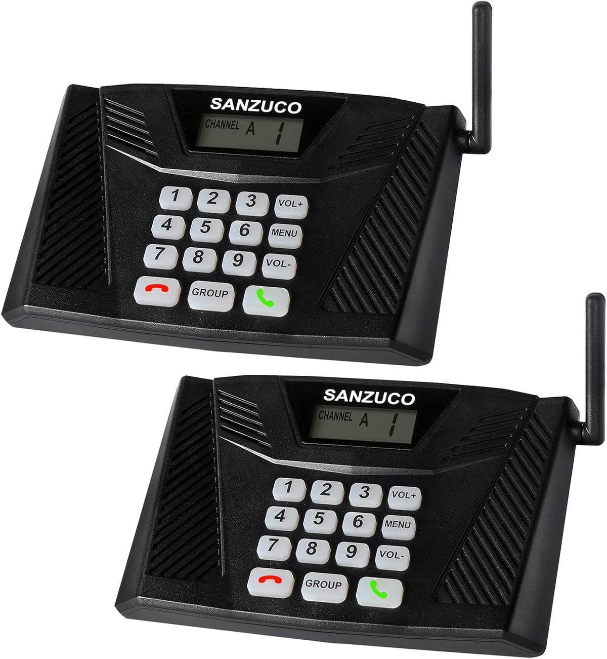 Wireless Hand Free Two Way Intercom System 18 Channels Pack 2 F117407