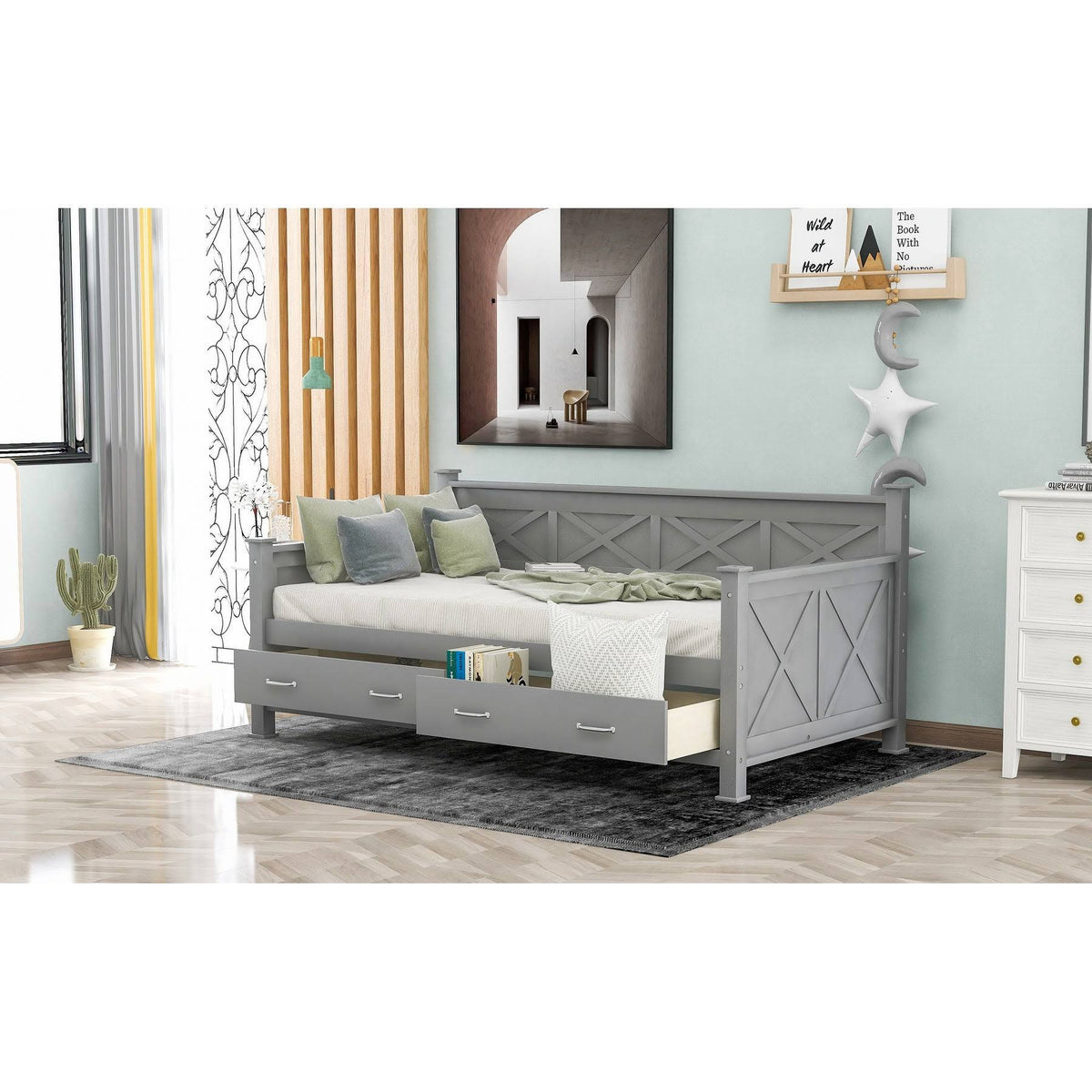 Twin Size Daybed with 2 Drawers T967850