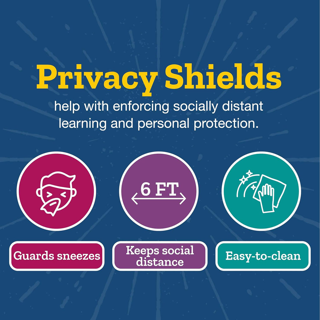 Set of 12 Matte Privacy Shields for Student Desks D7372