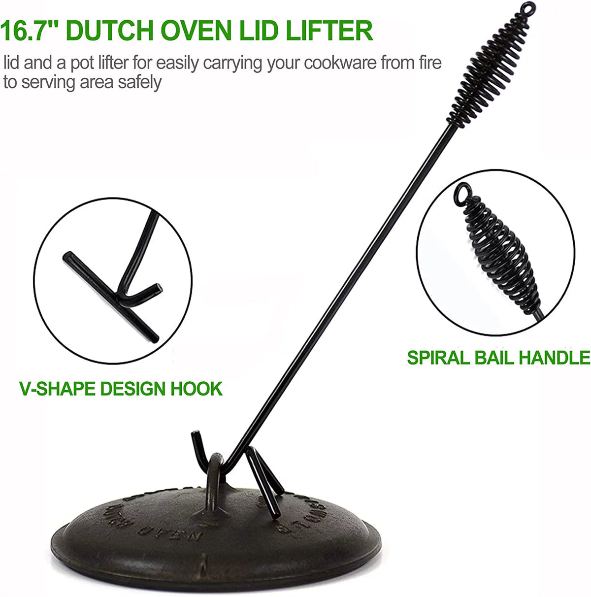 Pre-Seasoned Cast Iron Dutch Oven Cooking Set with Wood Box G704