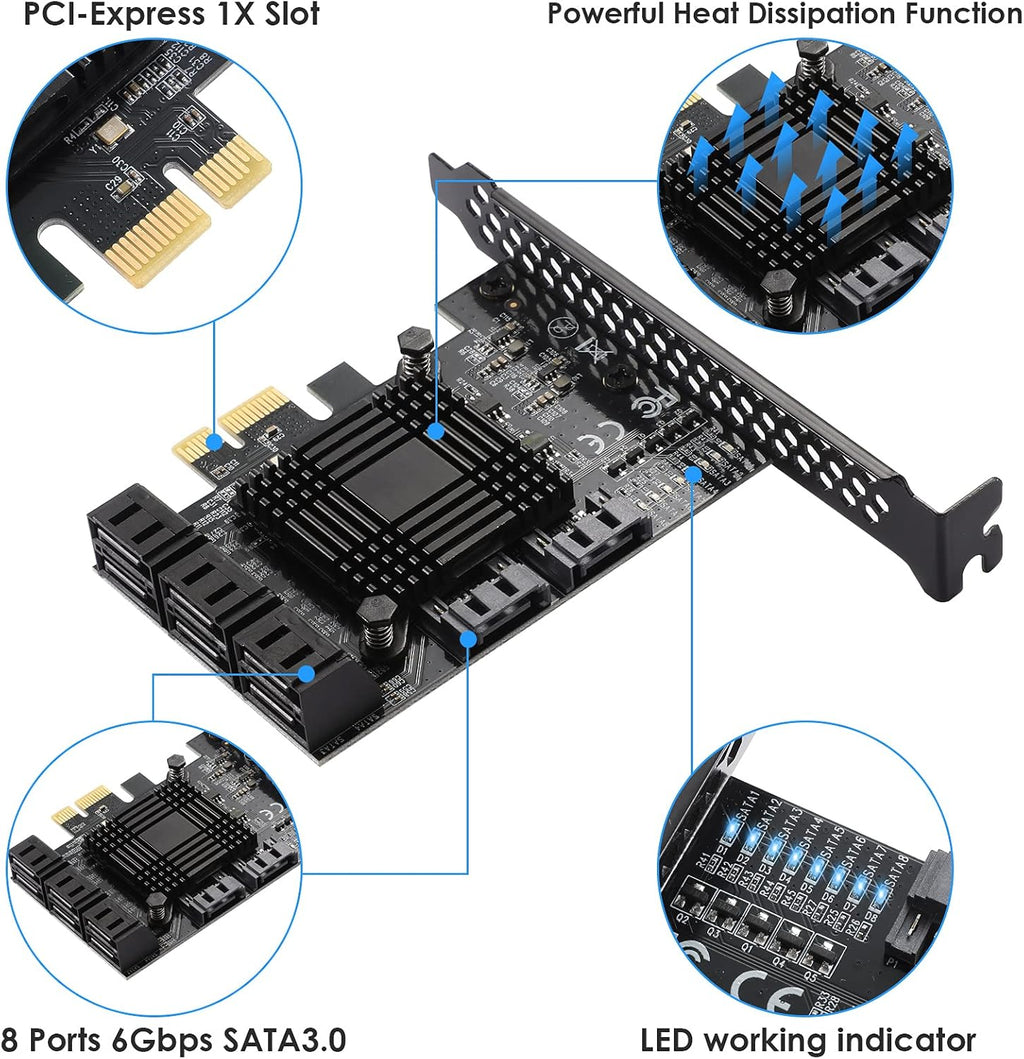 PCIe SATA Card 8 Ports G7685
