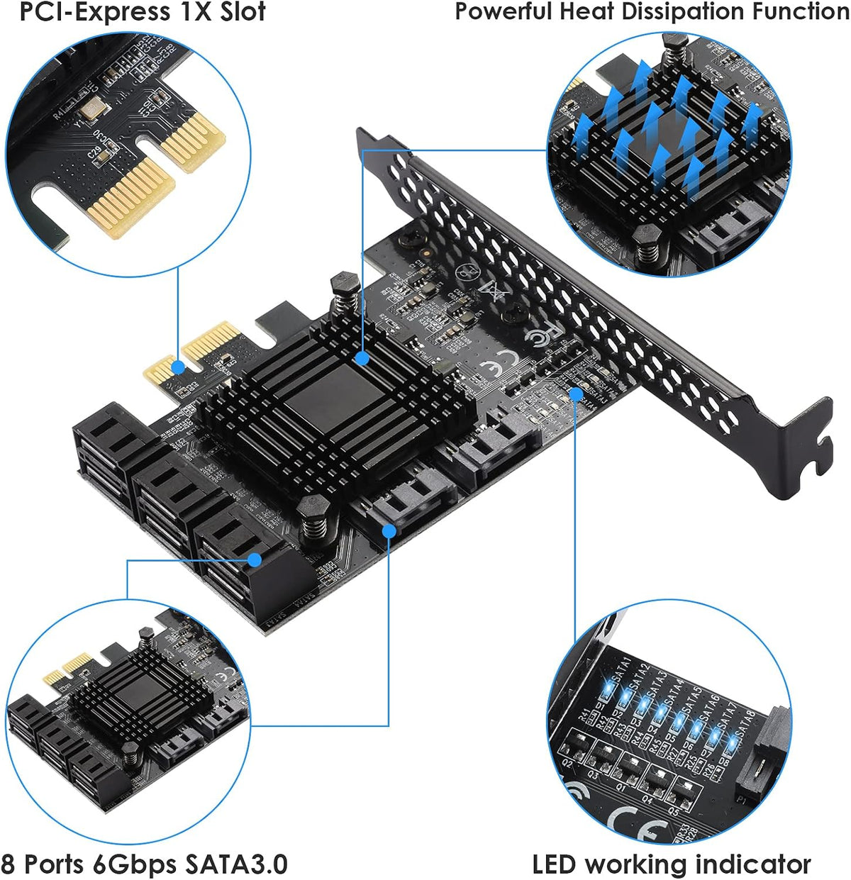 PCIe SATA Card 8 Ports G7685