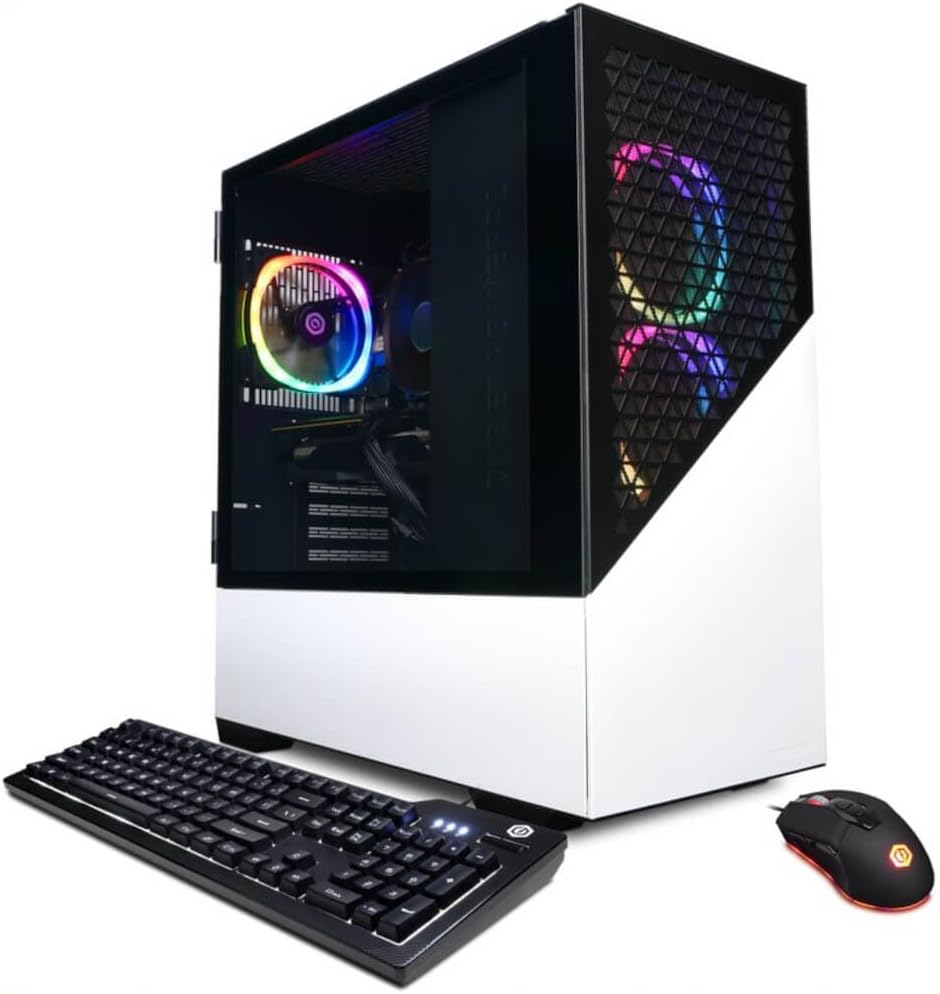White AMD Ryzen 7 7700 32GB RAM 2TB SSD NVIDIA GeForce RTX 4060 Ti 16GB Windows 11 Home Gaming Desktop Computer H841815