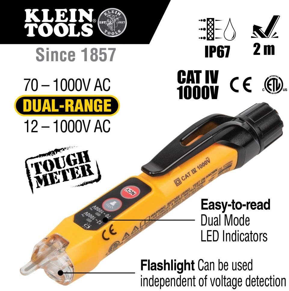 Non-Contact Voltage Tester and GFCI Receptacle Tester with LCD A76068