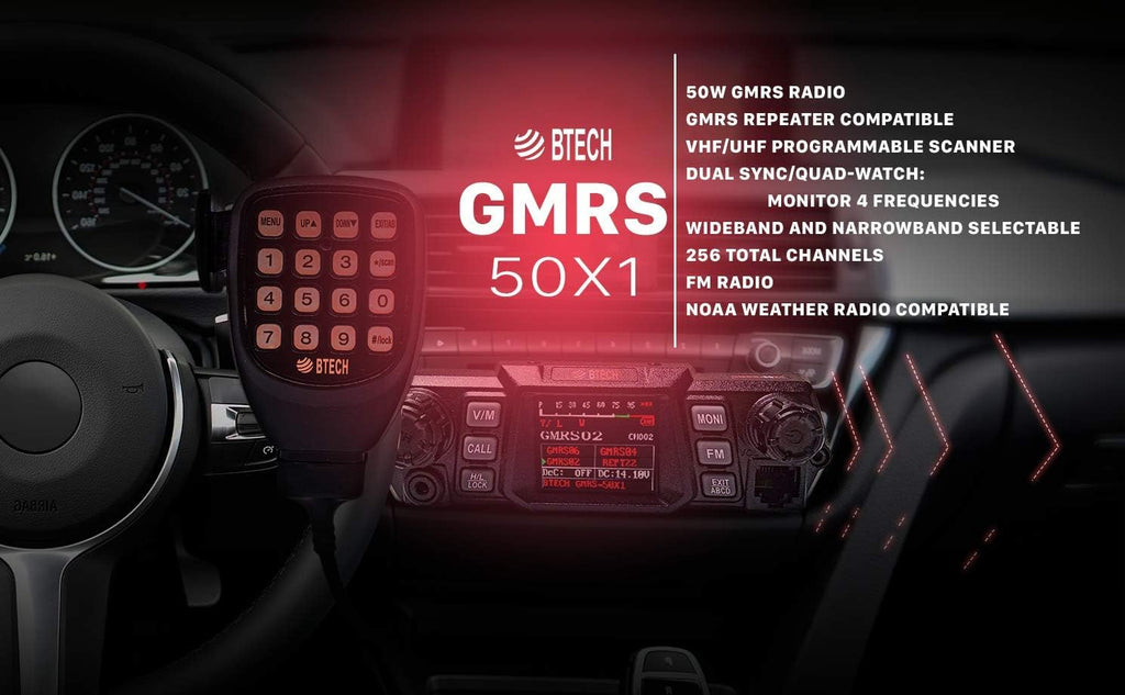 50 Watt GMRS Two-Way Radio with Dual Band Scanning Receiver Z768