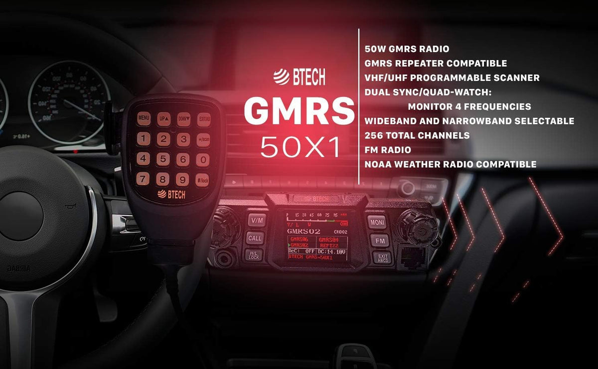 50 Watt GMRS Two-Way Radio with Dual Band Scanning Receiver Z768