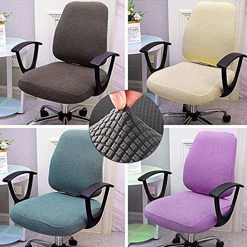 Silver Stretchable Office Chair Cover 2 Pcs J735087