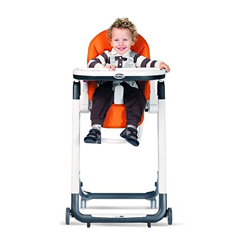 Folding High Chair & Recliner, Height Adjustable, Ambiance Brown (White) M30069