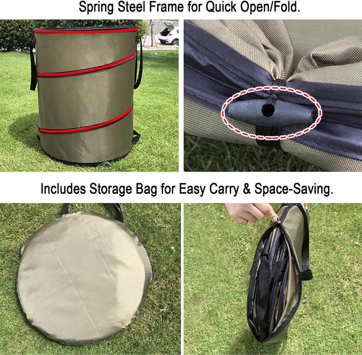 2 Pack 24 Gallon 30 Gallon Pop-Up Reusable Yard Waste Bags Y10100