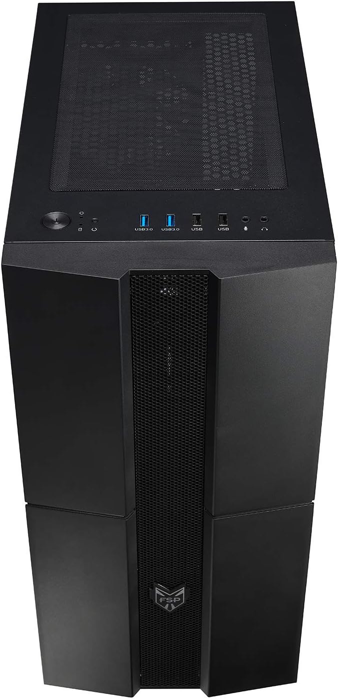 ATX Mid Tower PC Gaming Case with Tempered Glass Side Panel K809433