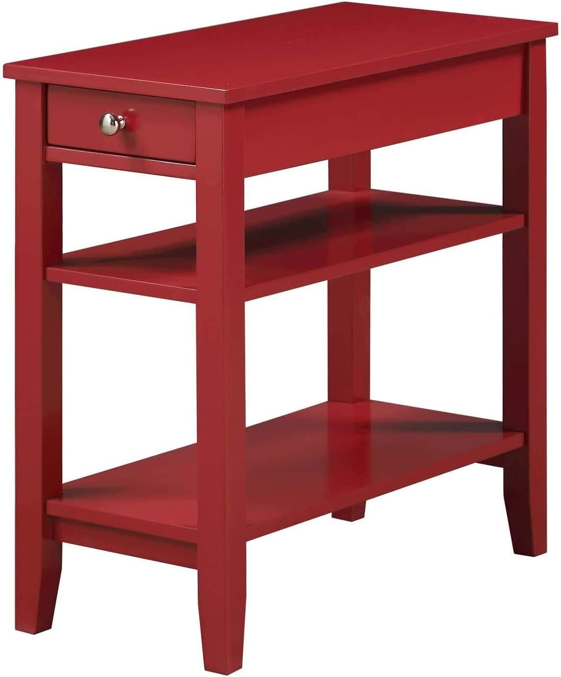 Three Tier End Table with Drawer, Mahogany G40713
