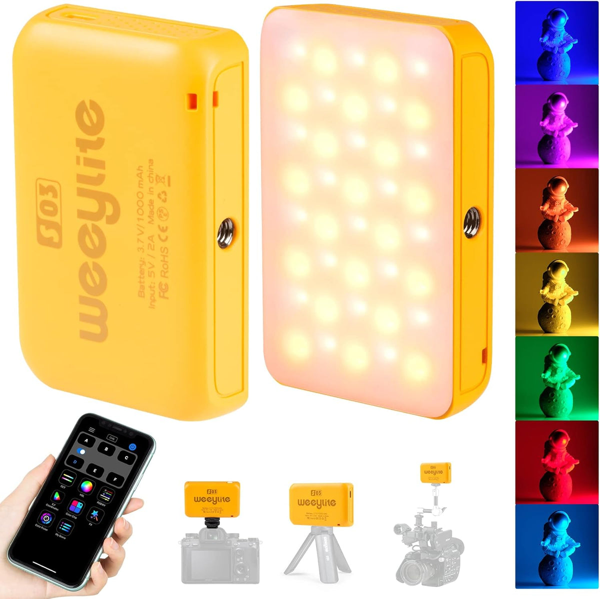 Portable Pocket RGB LED Video Light 2800-6800K S367507