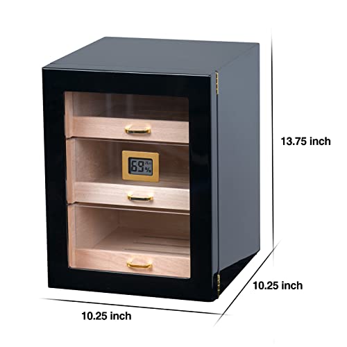 Cigar Cabinet Humidor with Accessory Drawer, Crystal Humidifiers, Lock & Keys and Spanish Cedar Lining L40341
