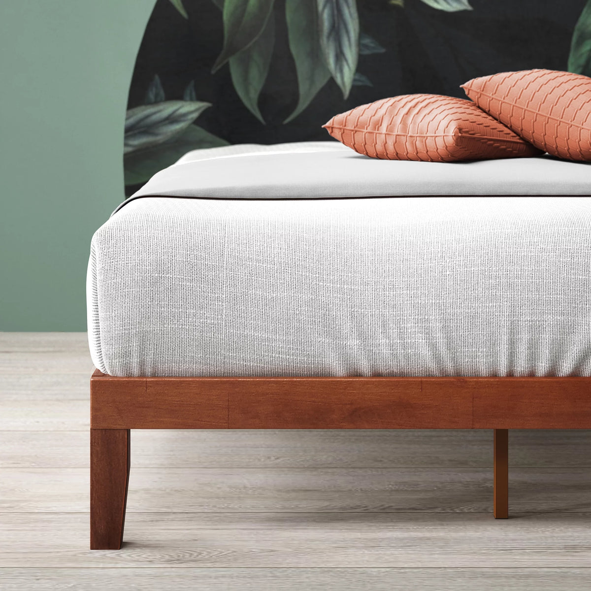 12" Wood Platform Bed Frame, Cherry, Twin A7753