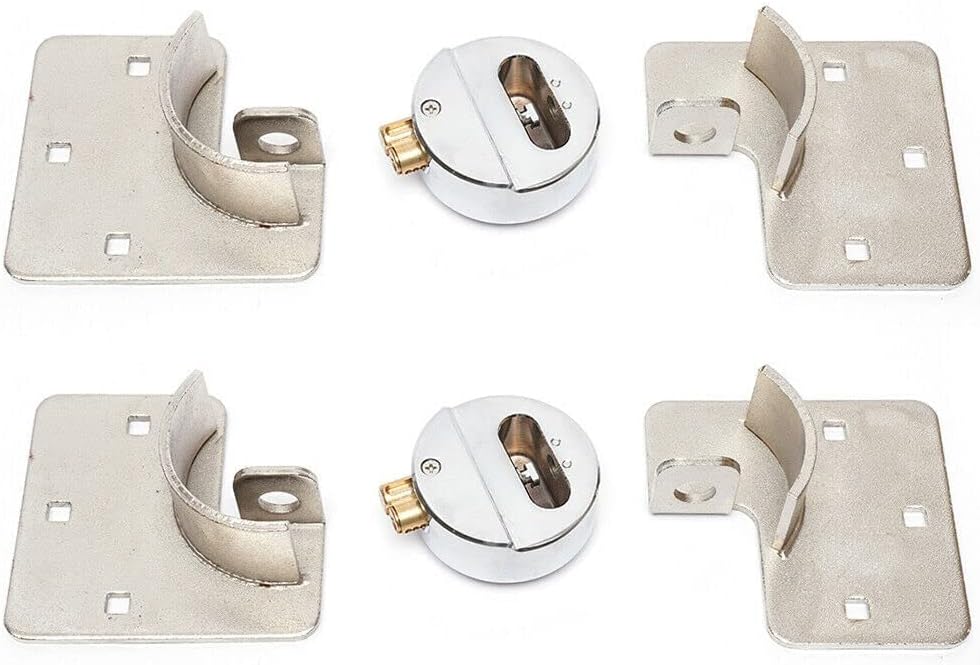 2pcs Steel Van Door Lock & Hasp Set with 2 Locks and 4 Keys U458807