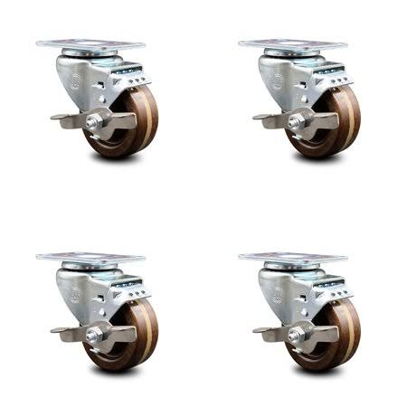 Phenolic Swivel Caster Set of 4 with Top Lock Brake L866218
