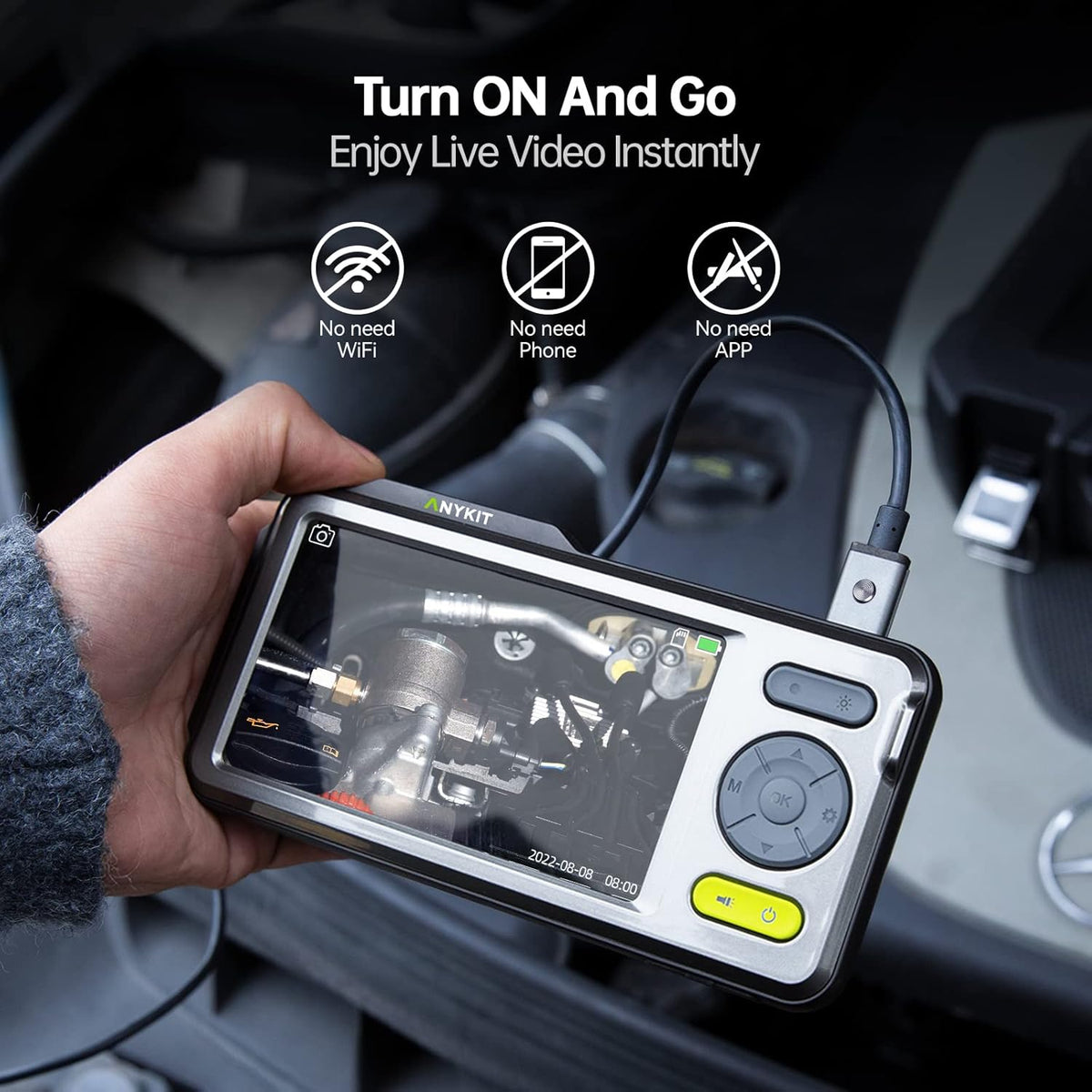 1080P Waterproof Borescope Inspection Camera with 5 Inch Screen Y60467
