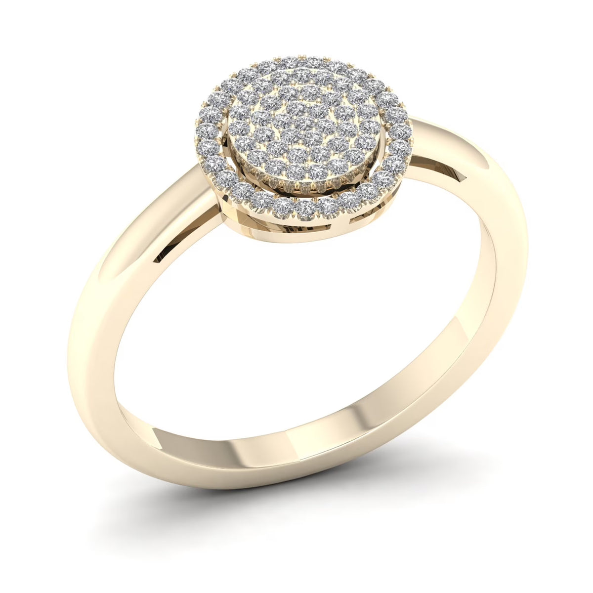 10K Yellow Gold Diamond Cluster Halo Ring Z68843