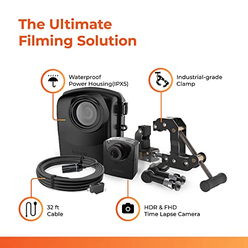 Construction Camera Bundle with Time Lapse Camera and Waterproof Case 2 Pack Q647