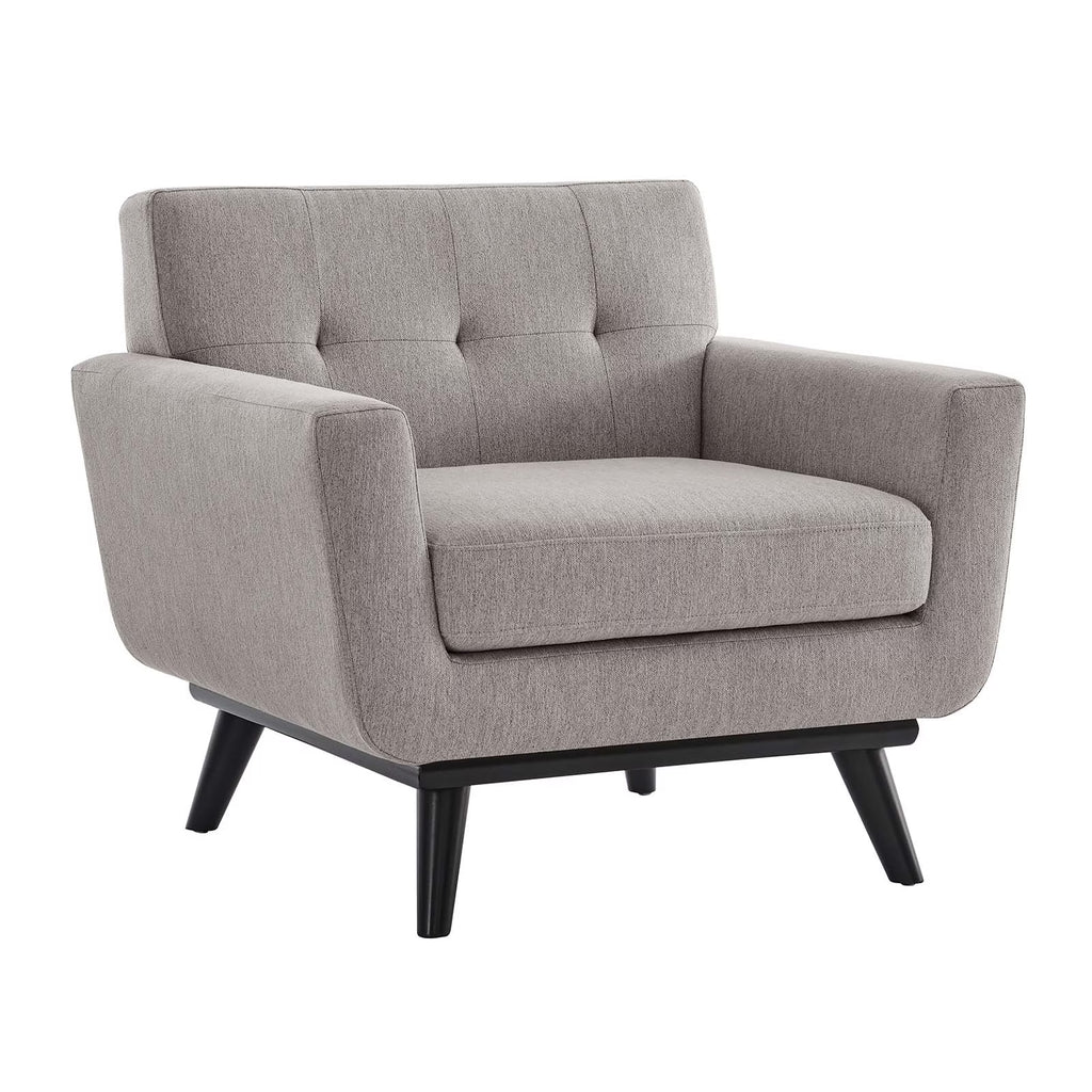 Gray Herringbone Fabric Armchair A6787