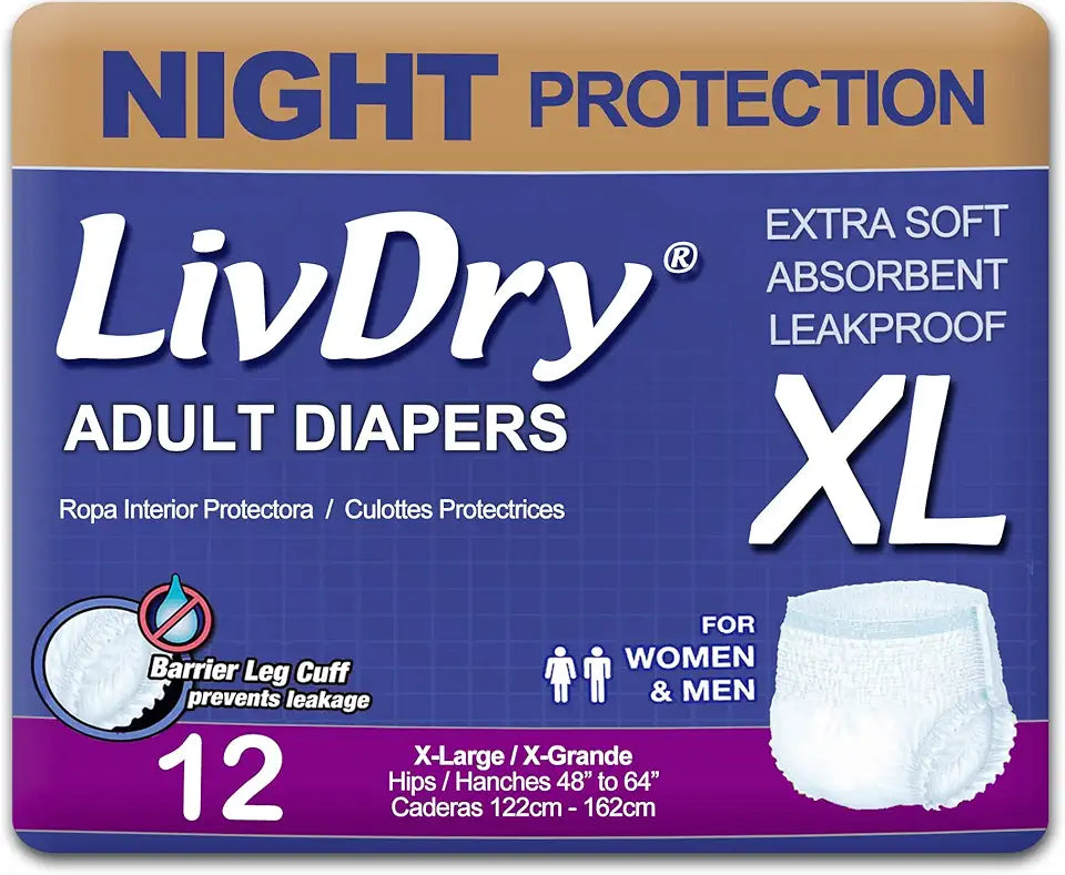 XL Overnight Adult Diapers Incontinence Underwear 12-Pack H676501