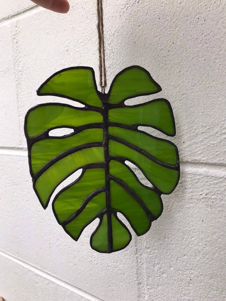 Stained Glass Monstera Leaf A649546
