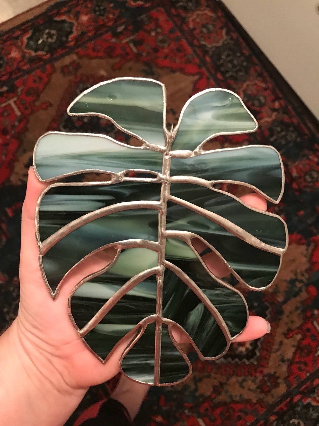 Stained Glass Monstera Leaf A649546